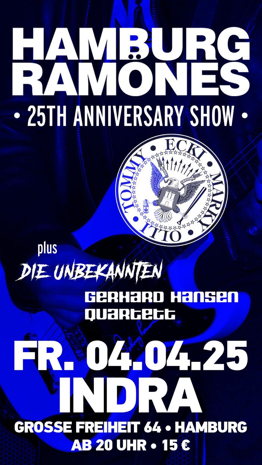 Hamburg Ramones 25. Jubiläum im Indra Musikclub in Hamburg am 04.04.2025